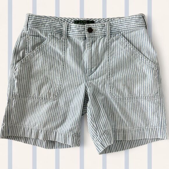 Ralph Lauren Blue Striped Canvas Shorts 6 - Picture 1 of 5